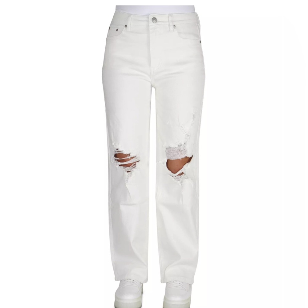 NWT**TRENDING BUY NOW!**CUTE!! MADDEN GIRL 90s High-Rise Ripped Straight Jeans